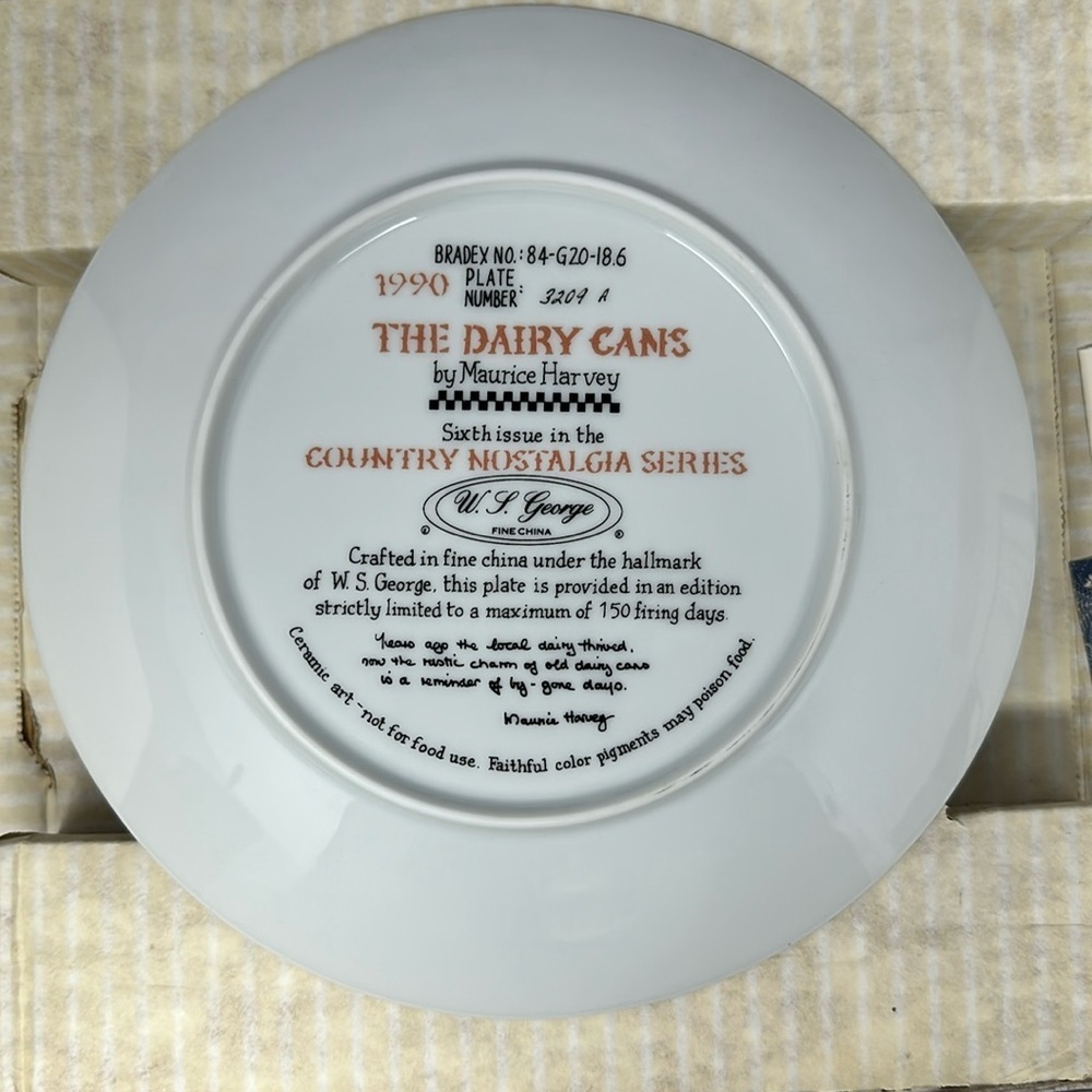The Bradford Exchange Maurice Harvey “The Dairy Cans” with box​​ - Picture 6 of 6